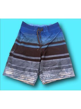Men's Ocean Current Swim Trunks Size L Blue Black (liner has been cut out)